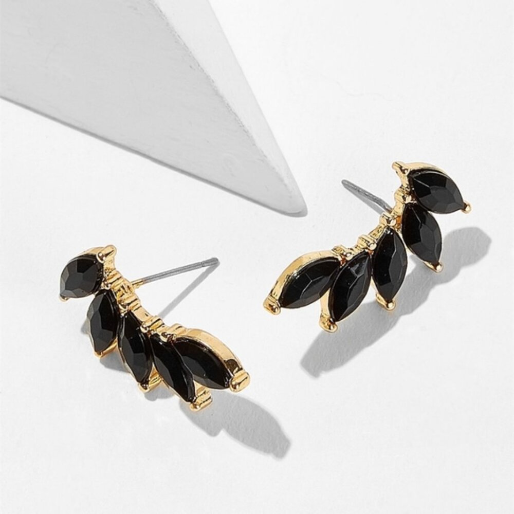 New! Zara Nightfall Black Crawler Earrings (1008) NWOT